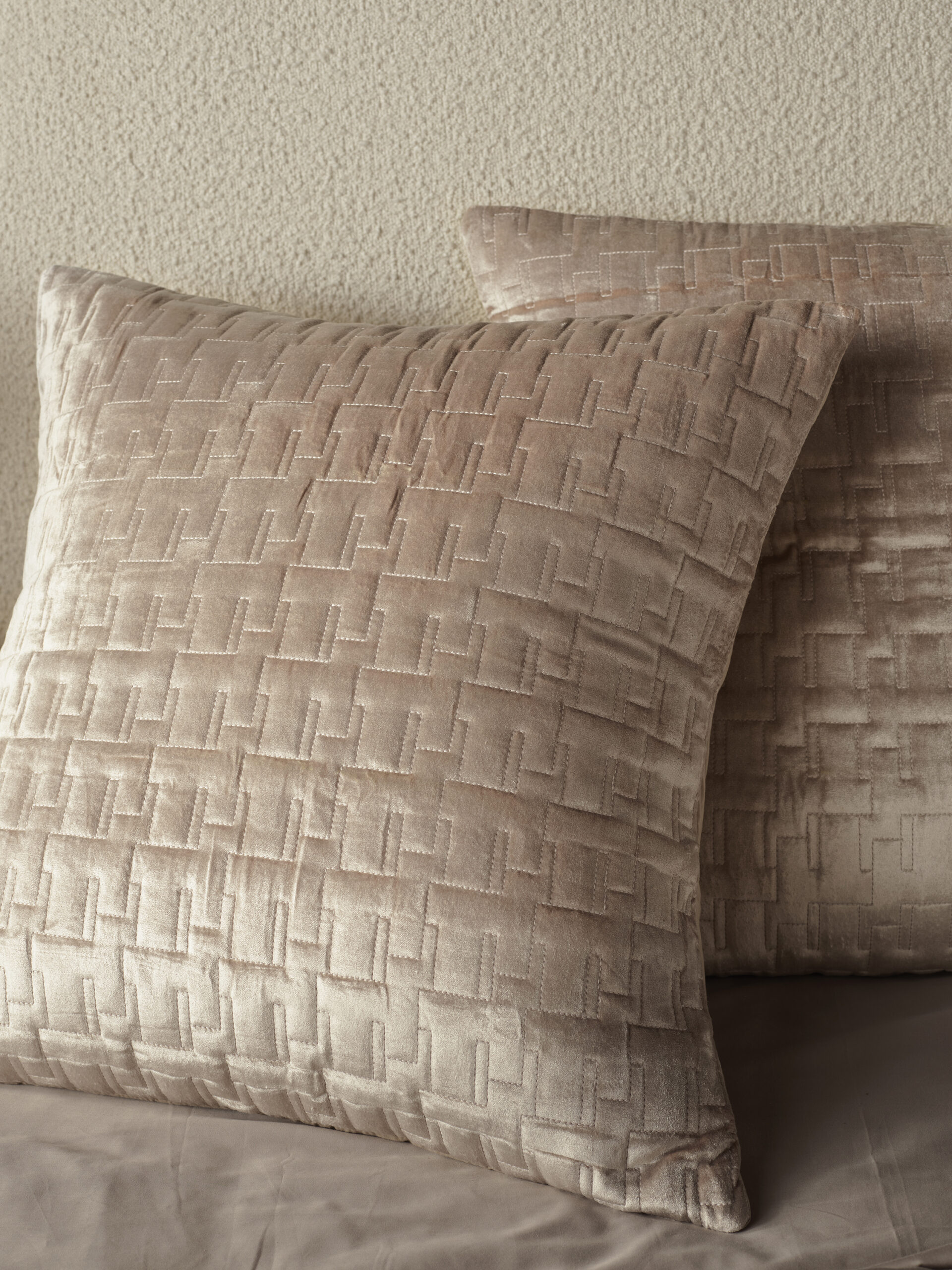 Quilted European Pillow Sham Oyster