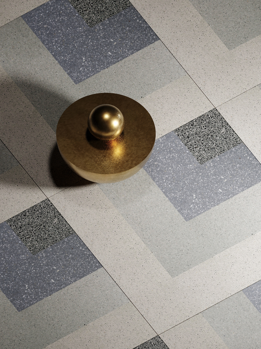 Palmyra Grigio Reverso Terrazzo Tile