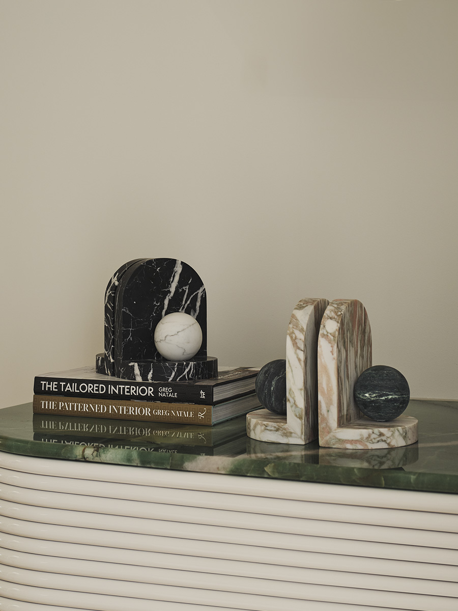 Blitz Marble Bookends Nero & Arabescato