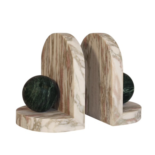 Blitz Marble Bookends Verde & Rose