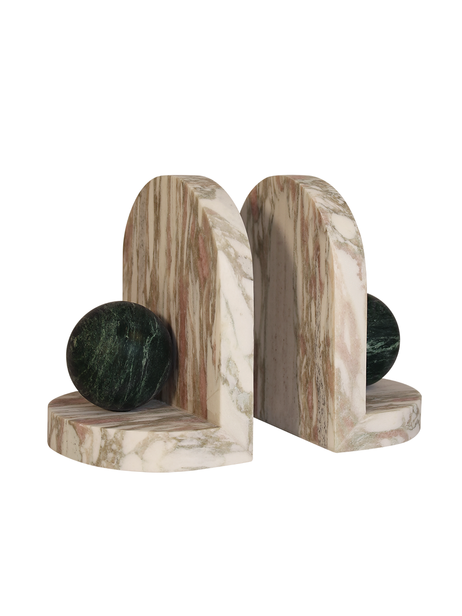 Blitz Marble Bookends Verde & Rose